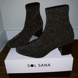Sol Sana “Comet” Silver Shimmer Sock Boot (Free Shipping!)